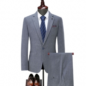 2-teiliger Herrenanzug Ein Knopf Locker Business Moderne Formelle Kleidung Einfarbig Übergröße