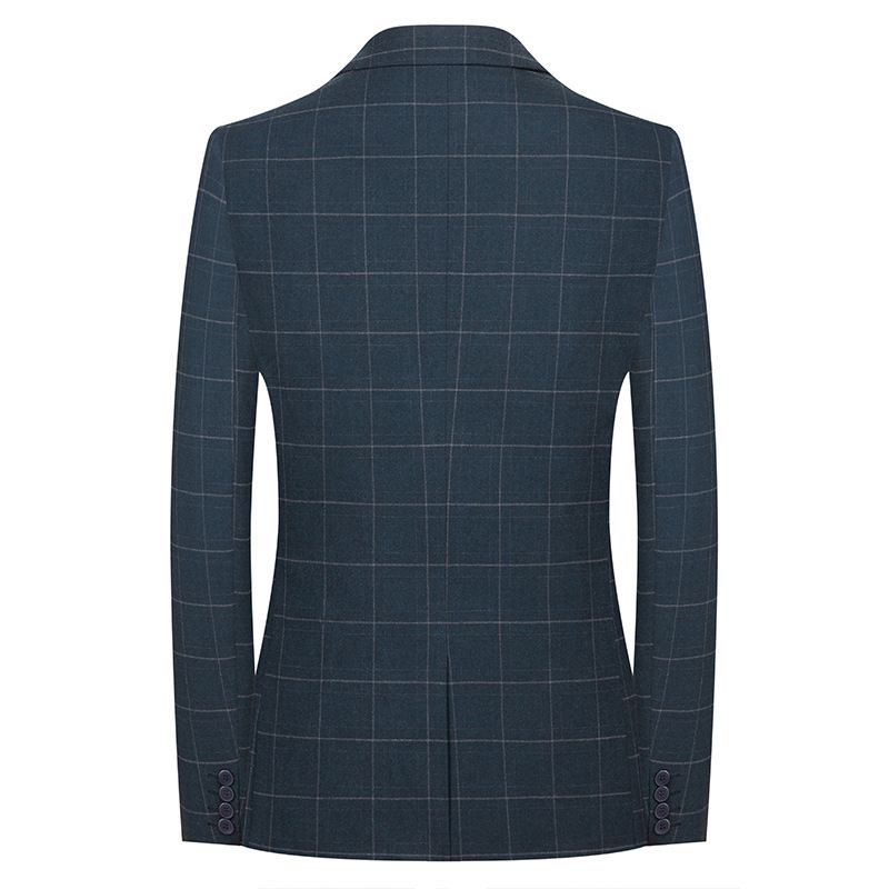 2-teiliger Herrenanzug Kariertes Elastisches Stoff-hochzeitskleid Business Modern - Grün
