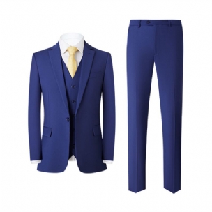 3-teiliger Herrenanzug Schmal Formelle Kleidung Business Modern Einfarbig Mit Einem Knopf