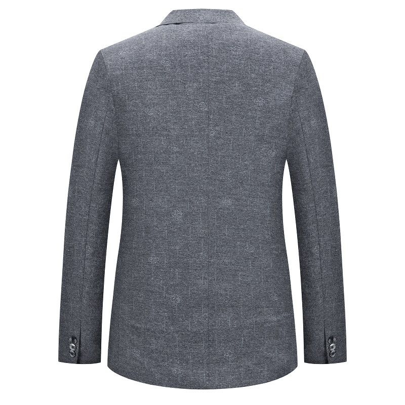 Herren-blazer Groß Und Hoch Sportmantel Schmal Lässig Zwei Knöpfe Kariert - Grau