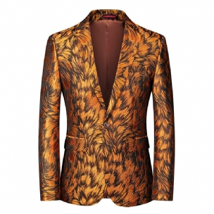 Herren Blazer Sport Mantel Blumenmuster Individualität Business Modern Ein-knöpfen Übergröße