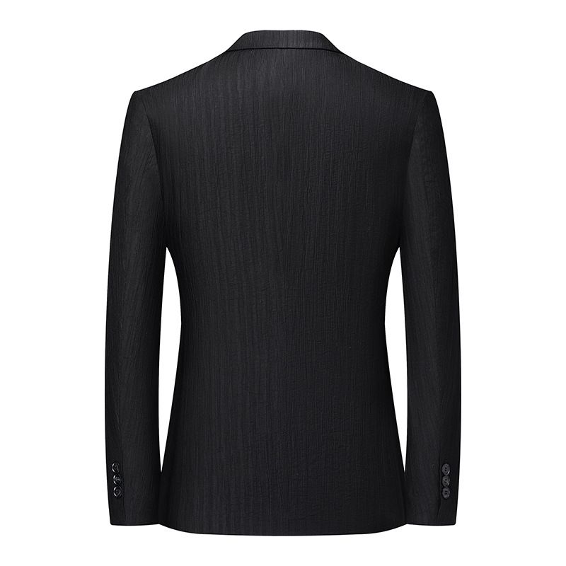 Herren-blazer Sportmantel Bankett Schmal Elastisch Pflegeleicht Zwei Knöpfe - Schwarz