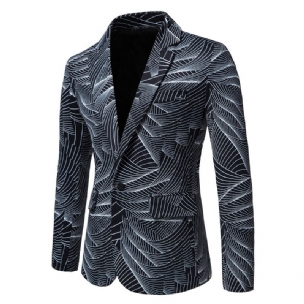 Herren-blazer Sportmantel Blumenmuster Lässig Ein Knopf