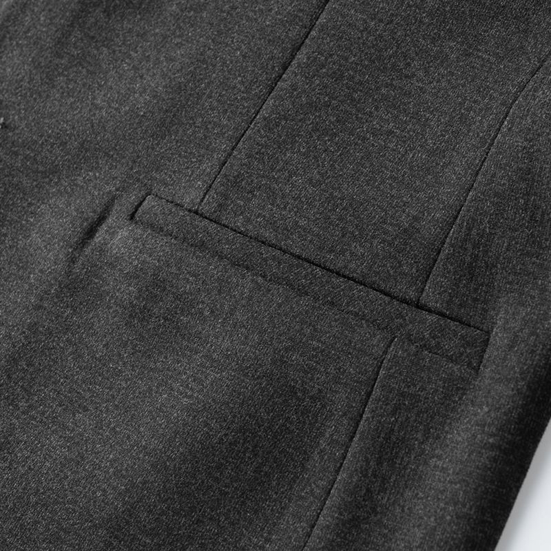 Herren-blazer Übergroß Sportmantel Locker Zwei Knöpfe Flacher Kragen Eingesetzte Tasche - Schwarz