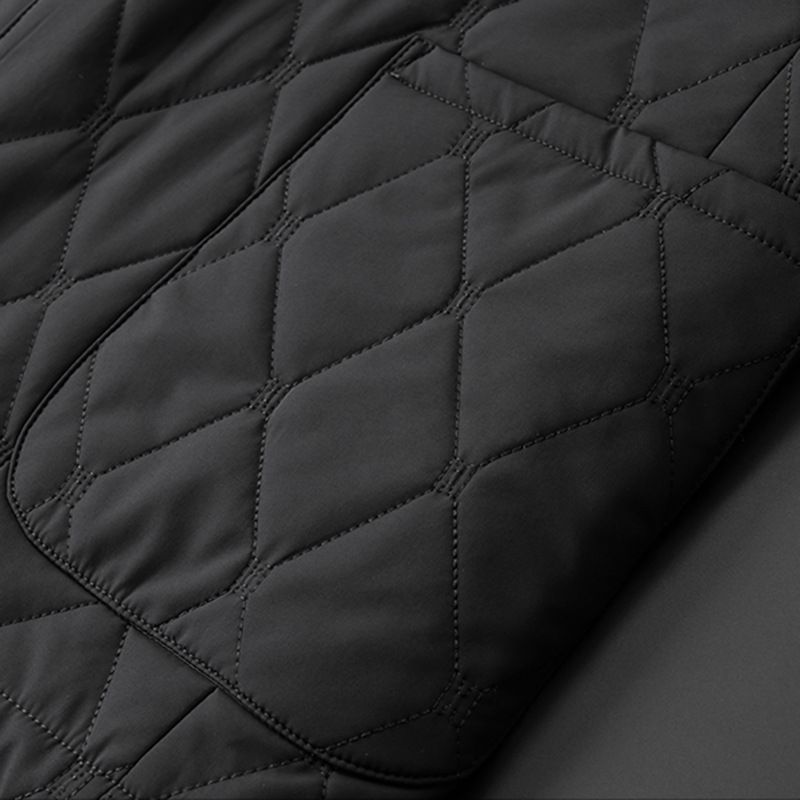 Herren Sportmantel Blazer Baumwolle Winter Lose Zwei Knöpfe Aufgesetzte Tasche Übergröße - Schwarz