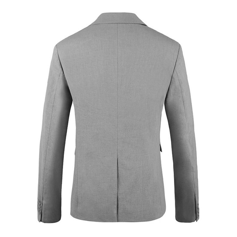 Übergroßer Herren-blazer Sportmantel Einreihig Zwei Knöpfe Einfarbig Patte Eingesetzte Tasche Flacher Kragen - Grau